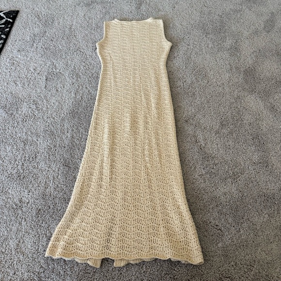 DISSH Dresses & Skirts - DISSH Crochet Knit Maxi Dress SZ L Cream